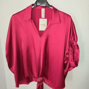 Blusas satén Rosa y Blanca manga larga